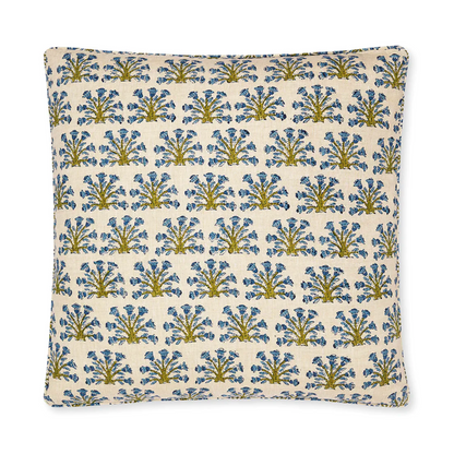 Walter G Samode Moss Azure linen cushion