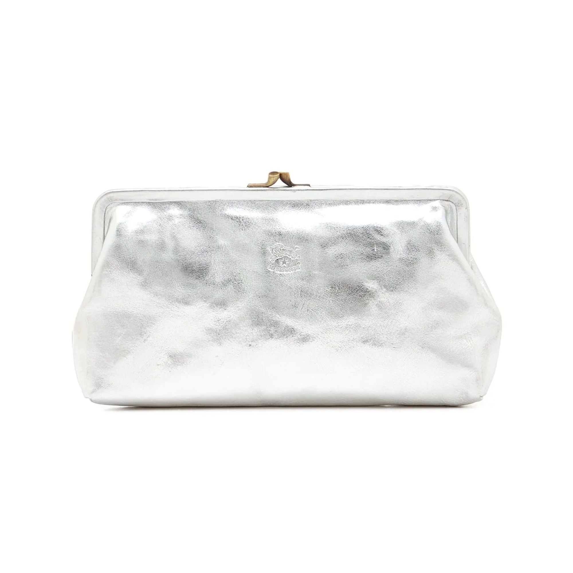 Silver metallic best sale clutch bag