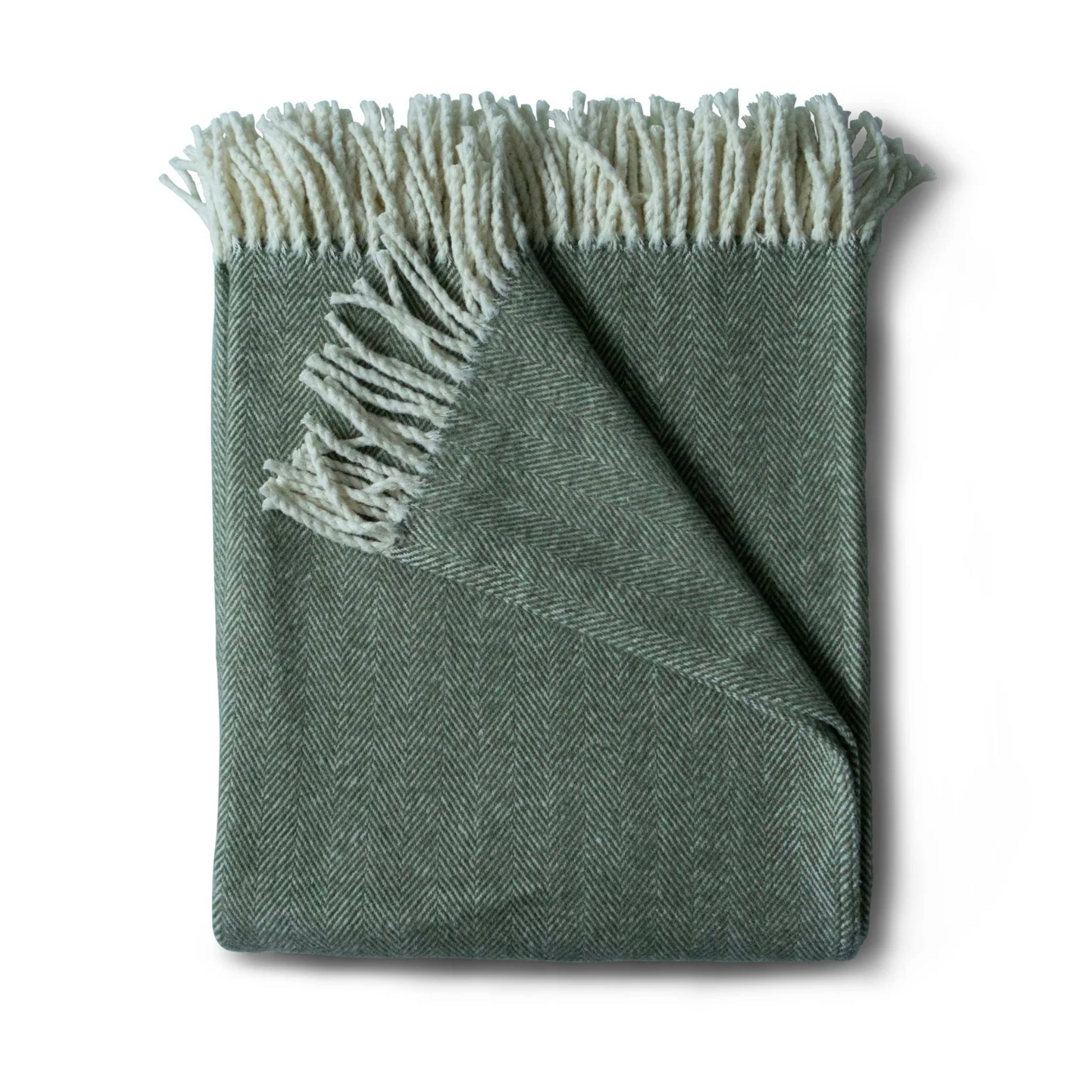 Evangeline Cotton Herringbone Throw Fern-Evangeline-Thistle Hill