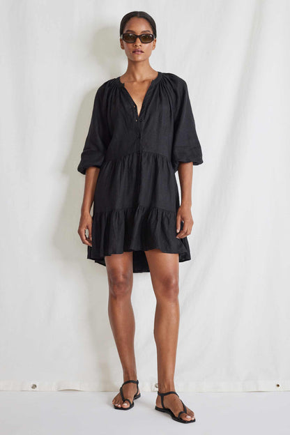 Apiece Apart Mini Mitte Dress Black Linen