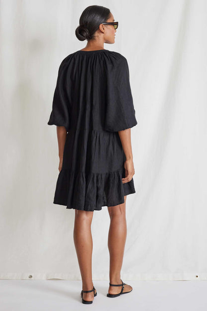 Apiece Apart Mini Mitte Dress Black Linen