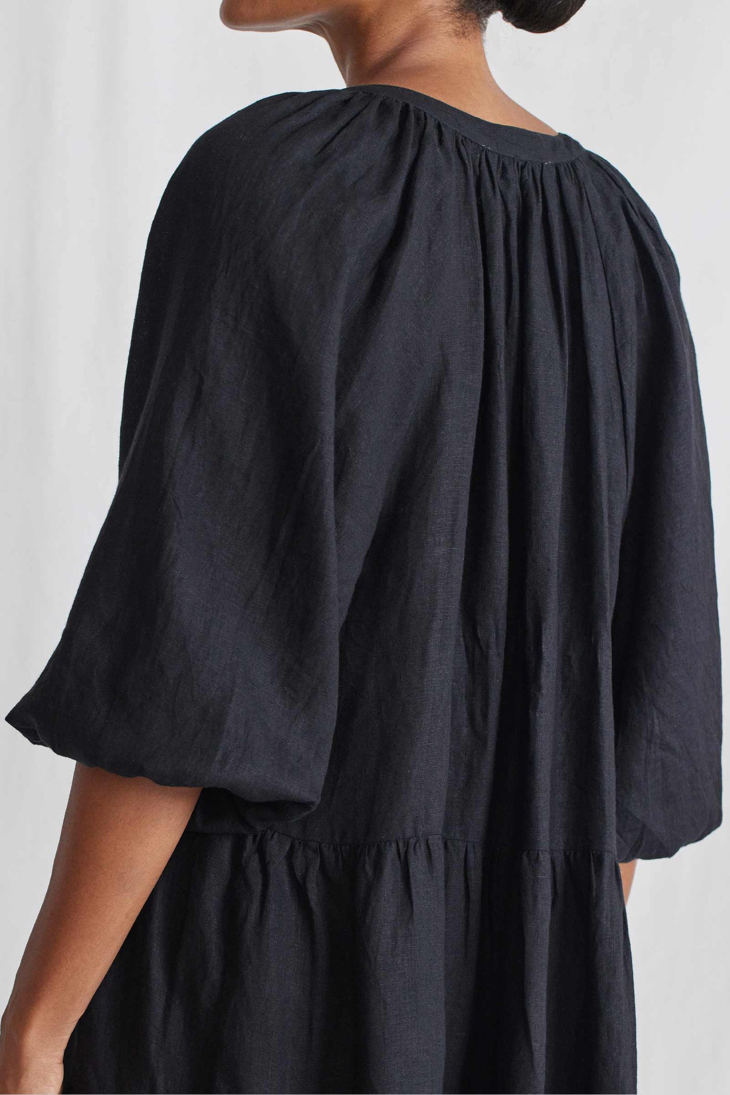 Apiece Apart Mini Mitte Dress Black Linen