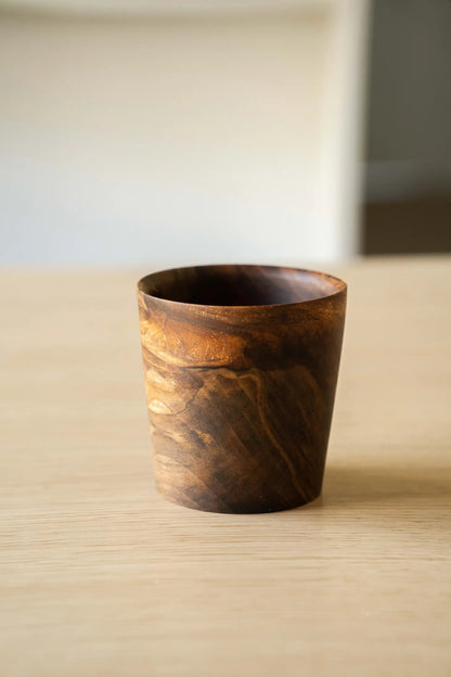 Hand Carved Walnut Cup