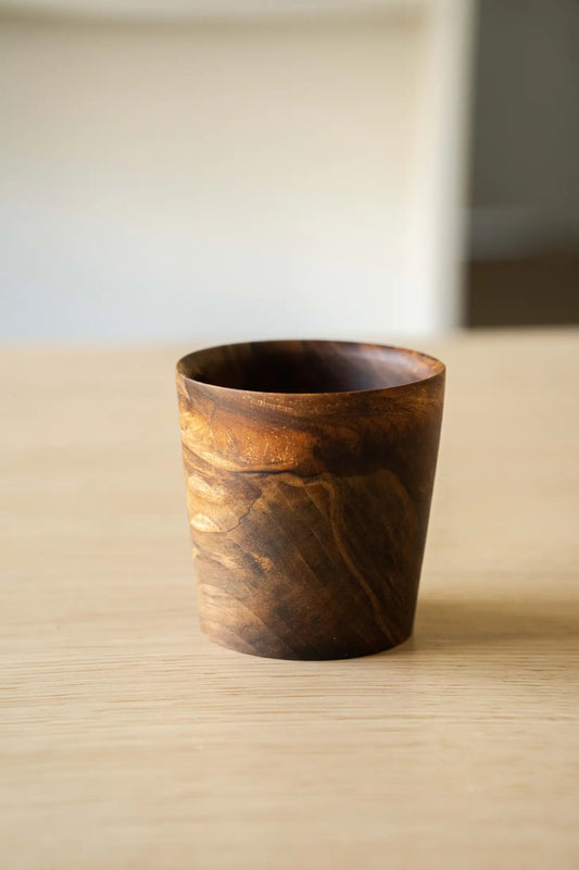 Hand Carved Walnut Cup