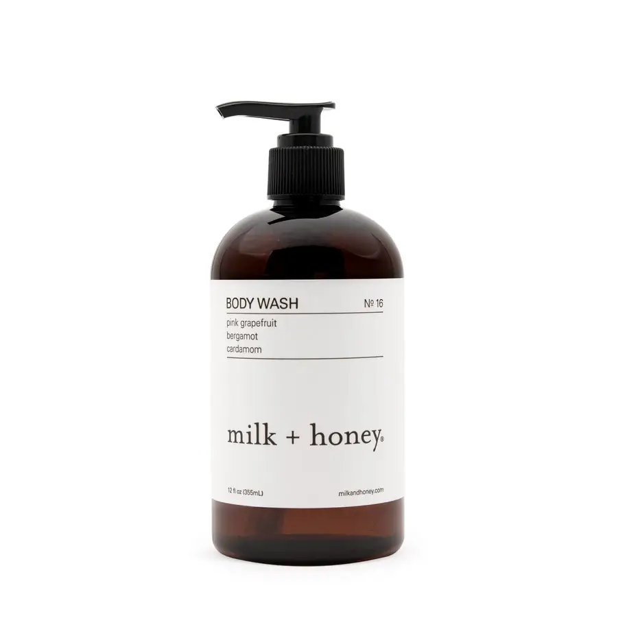 Milk + Honey Body Wash Nº 16 Pink Grapefruit, Bergamot + Cardamom-Milk + Honey-Thistle Hill