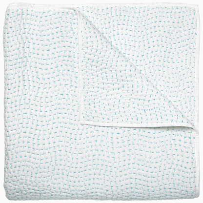 John Robshaw Hand Stitched Coverlet Seaglass