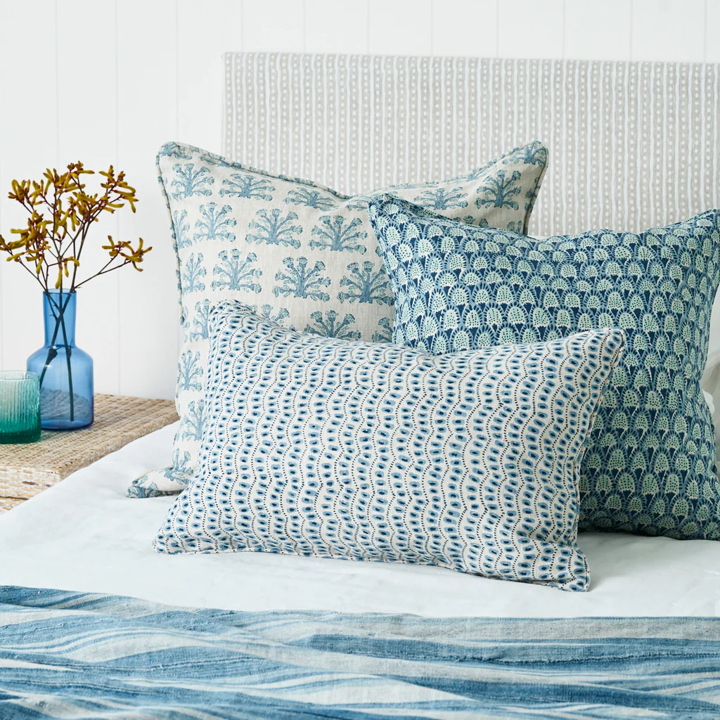 Walter G Samode Fresh Azure linen cushion-Walter G-Thistle Hill